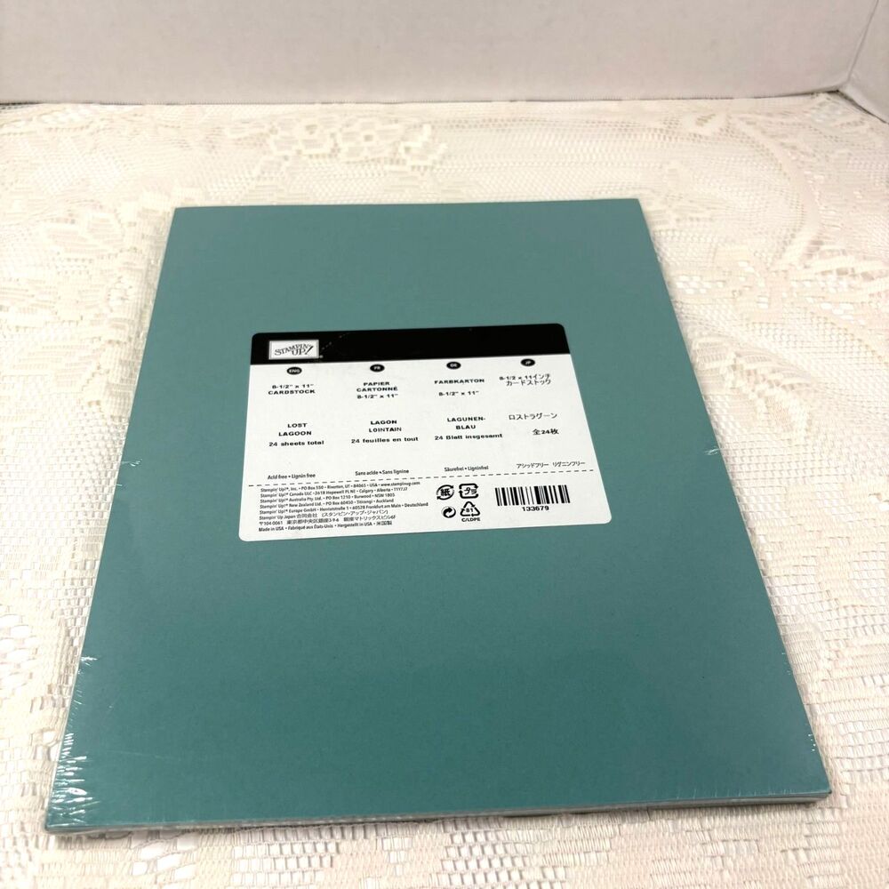 Stampin Up Lost Lagoon Cardstock 8.5X11 - Green 24 Sheets SEALED & New